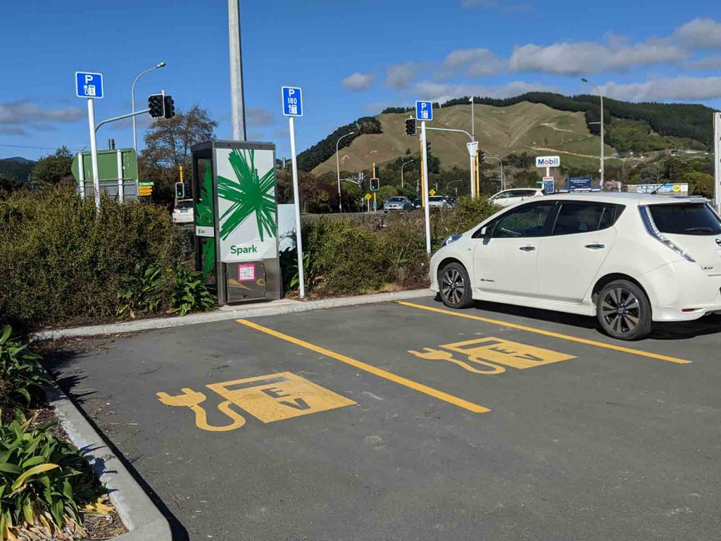 Waikanae electric vehicle charging parking